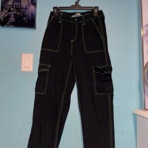 Black and green carpenter jeans